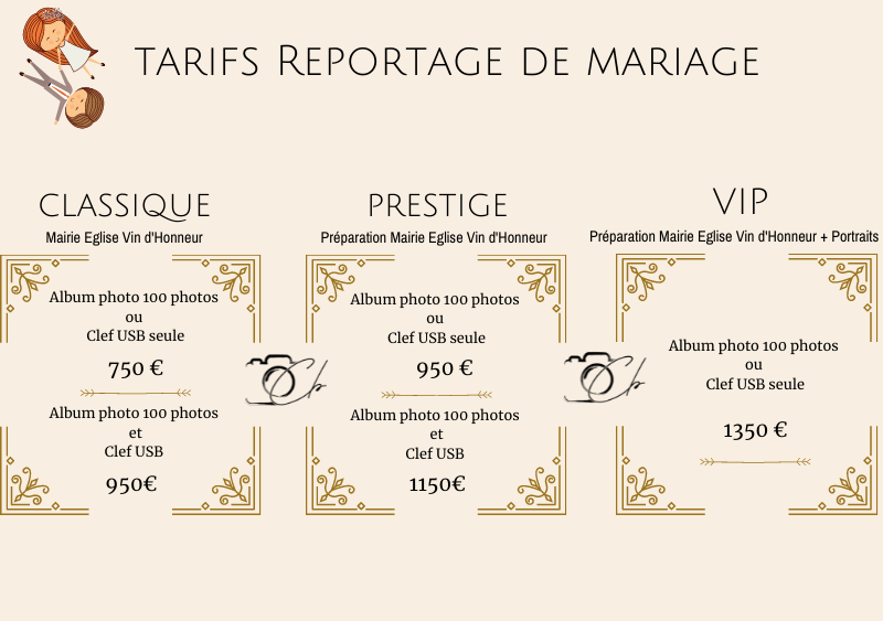 Tarifs mariage Christophe Bonnier Photographe Ernée Mayennne